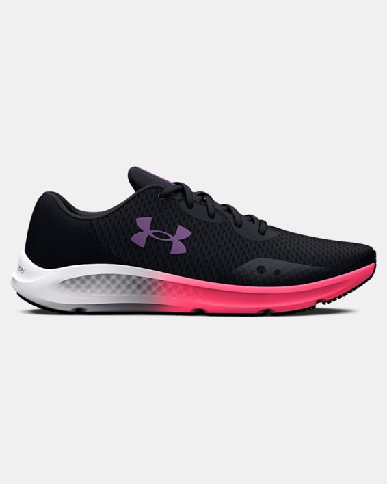 Women's UA Charged Pursuit 3 Running Shoes, Black, pdpMainDesktop image number 0